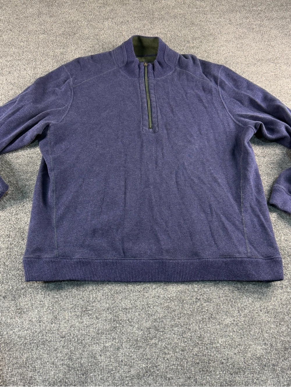Tommy Bahama Navy Quarter Zip Pullover Marlin Logo